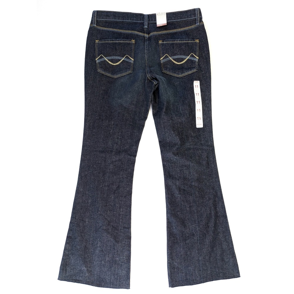 Mossimo Denim Low Rise Bootcut Jeans Dark Wash Raw Hem Size 11 NWT